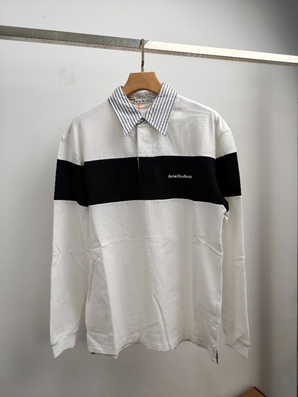 White Black Acne Studios Long Sleeve Rugby Polo Size L